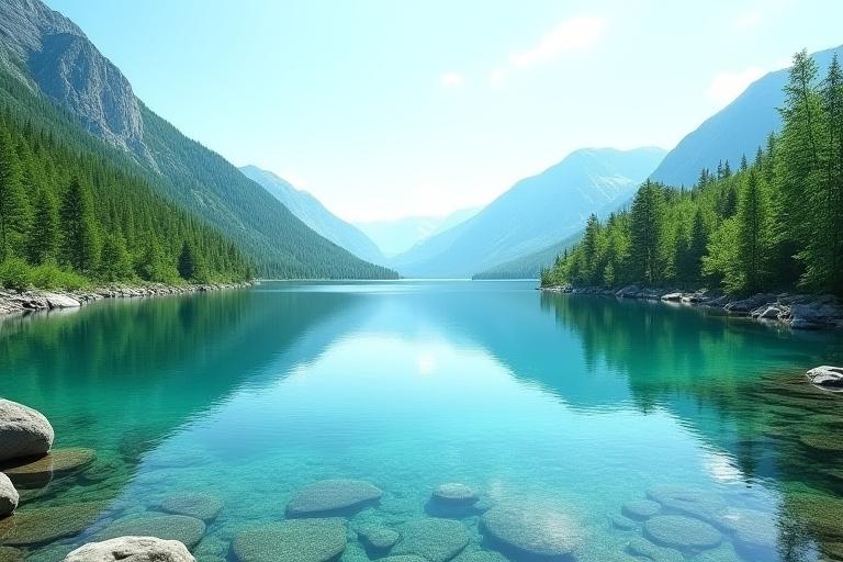 Orörd svensk sjö med ren natur